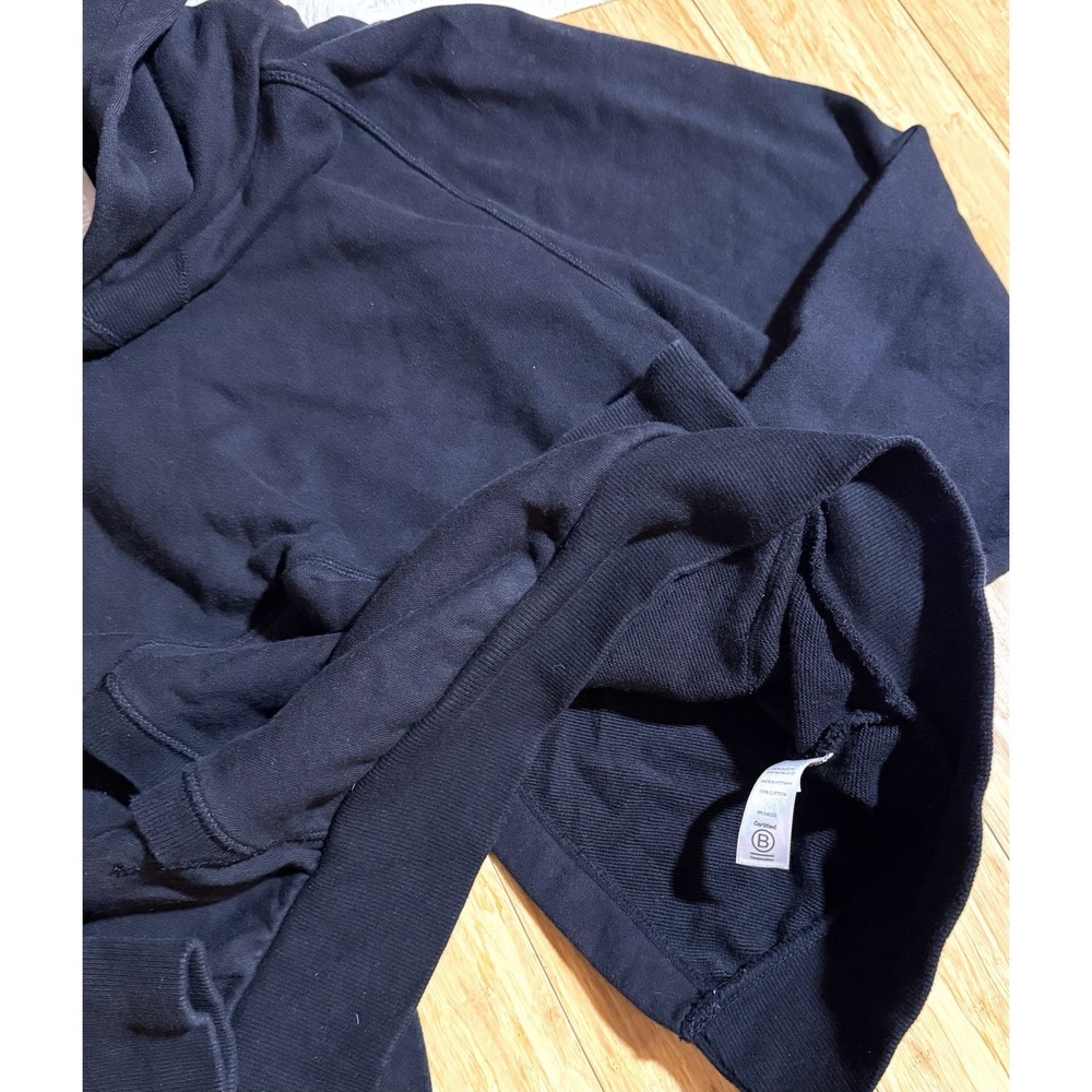 Athleta Moonrise Split Open Back Hoodie Black Women Size Medium Kangaroo‎ Pocket - Picture 5 of 6